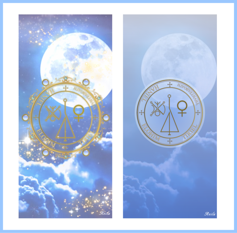 大天使ハニエル召喚図スマホ用壁紙