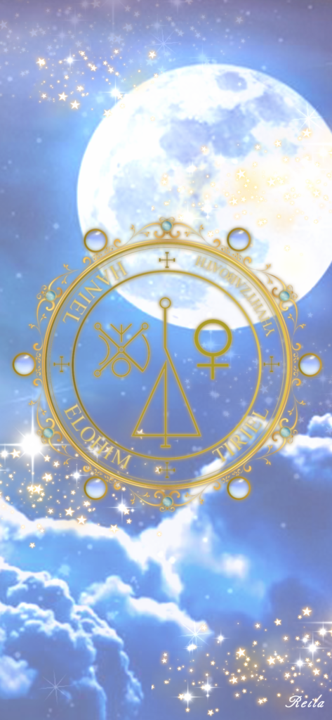 大天使ハニエル召喚図スマホ用壁紙