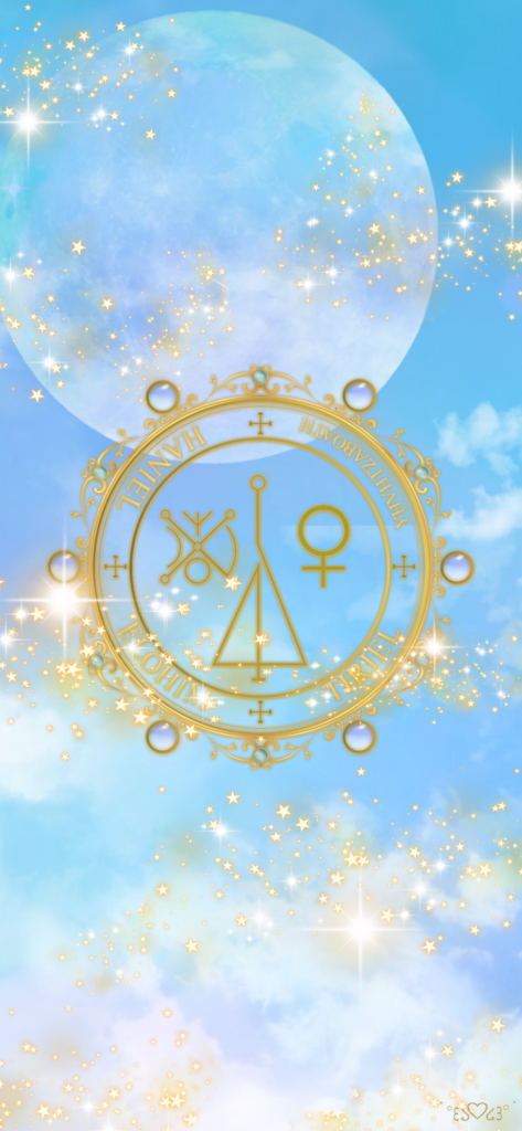 大天使ハニエル召喚図スマホ壁紙