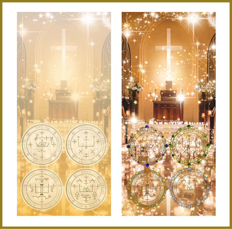 四大天使召喚図スマホ壁紙