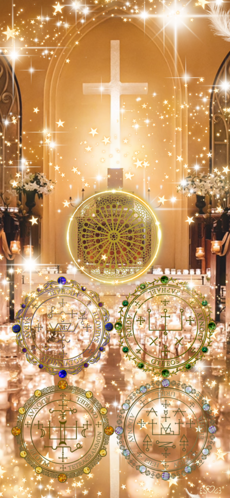 四大天使召喚図スマホ壁紙