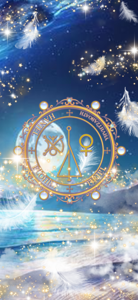 大天使ハニエルの召喚図スマホ壁紙