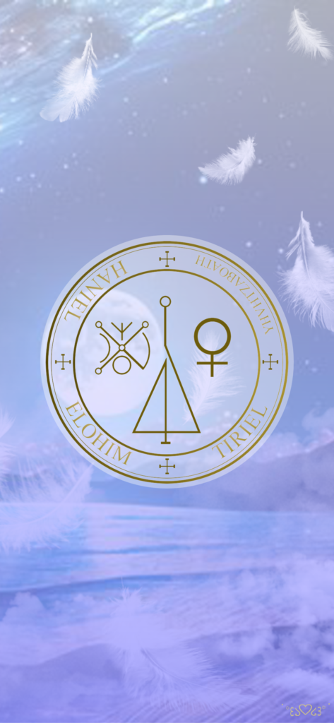 大天使ハニエルの召喚図スマホ壁紙