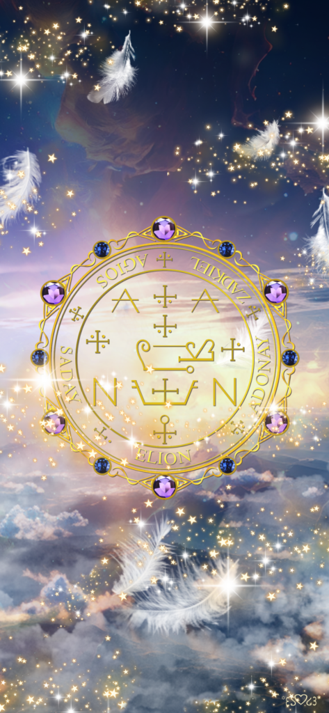 大天使ザドキエルの召喚図スマホ壁紙