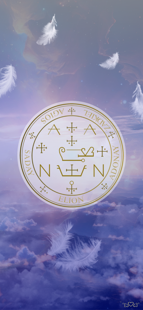 大天使ザドキエルの召喚図スマホ壁紙