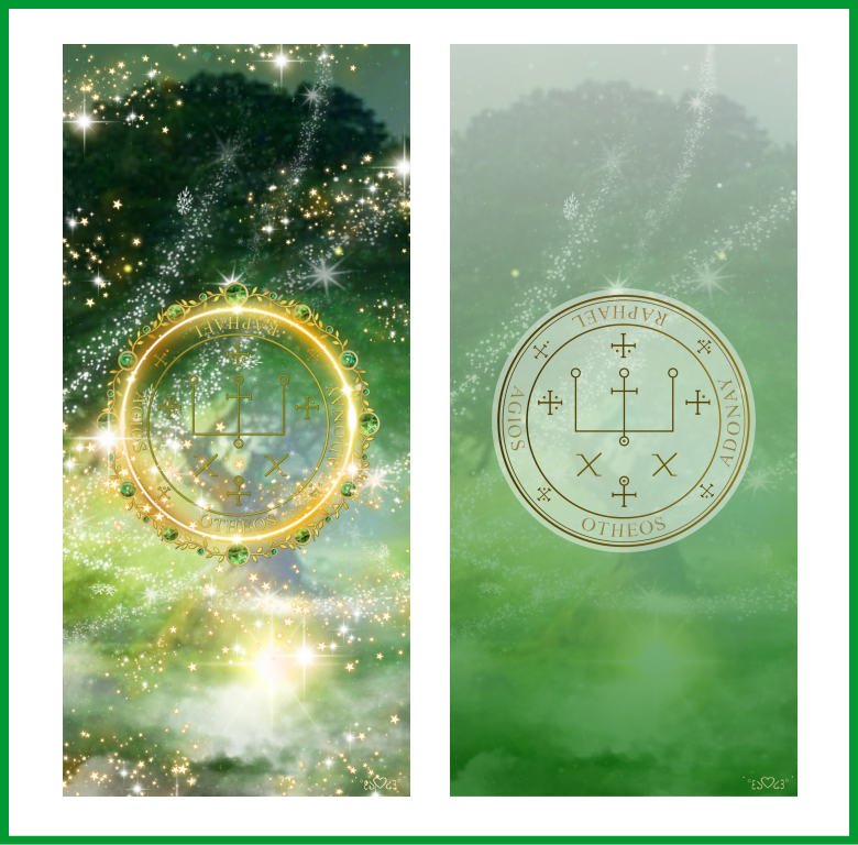 大天使ラファエル召喚図スマホ壁紙、待ち受け