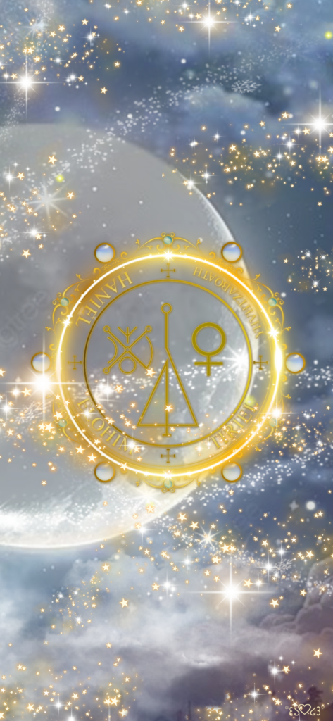 大天使ハニエル召喚図スマホ壁紙