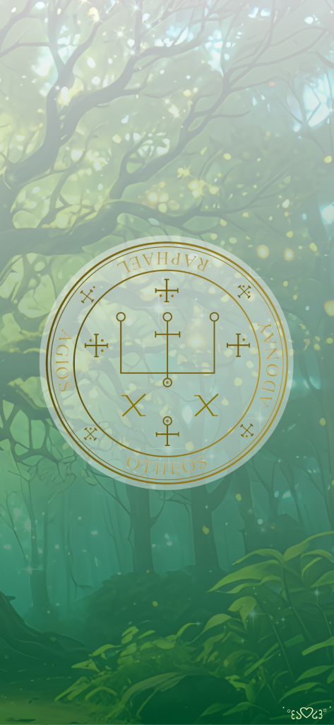 大天使ラファエル召喚図スマホ壁紙